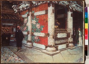 Shintolaisuuden pyhäkkö Nikossa (Japani) - Vasili Vasilyevich Vereshchagin (Vassili Vereshchagin) (1842-1904) maalaus, öljy kankaalle tekijältä Vasili Vasilievich Vereshchagin
