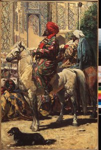 Un cavalier a Samarcande (Uzbekistan) (Ratsumies Samarkandissa) - Peinture de Vasili Vailyevich Vereshchagin (Vassili Verechtchaguine) (1842-1904), huile sur toile tekijältä Vasili Vasilievich Vereshchagin