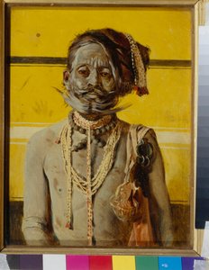 Fakiiri (A fakiiri) - Vasili Vasilyevich Vereshchagin (Vasili Vereshchagin) (1842-1904) maalaus, öljy puulle (24,2x18,8 cm) tekijältä Vasili Vasilievich Vereshchagin