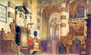 Lavastus oopperaan "Uriel Acosta", kirjoittanut Valentina Serova, 1885. tekijältä Vasilij Dmitrievic Polenov