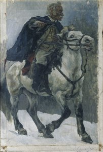 Aleksanteri Suvorov hevosen selässä, 1897-1898 tekijältä Vasilij Ivanovic Surikov