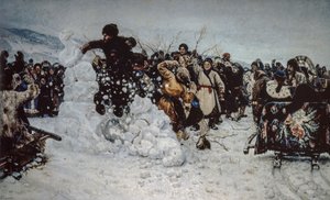 Lumimyrsky linnoituksen päällä tekijältä Vasilij Ivanovic Surikov