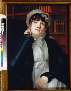 Runoilija Karolina Pavlovan muotokuva (Caroline Karlovna Pavlova tai Carolina von Pawloff tekijältä Vassily Fyodorovich Binemann