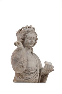 Kruunatun naispyhimyksen veistetty marmoririntakuva (marmori) tekijältä Venetian School