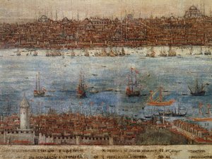 Konstantinopoli, tuntemattoman venetsialaisen taiteilijan maalaus, Turkki tekijältä Venetian School