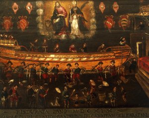 Laivanrakennuskilan kyltti Venetsian arsenaalissa, Italiassa tekijältä Venetian School