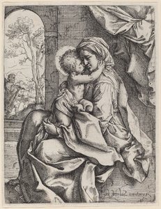 Neitsyt ja lapsi tekijältä Ventura Salimbeni after Guido Reni