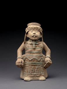 Seisova naishahmo, 600-900 (terrakotta pigmentillä)