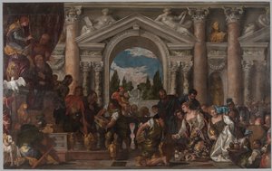 Saban kuningatar tarjoaa lahjoja Salomolle, 1582-83