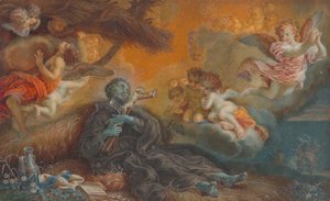 Pyhän Franciscus Xavierin kuolema, n. 1750. tekijältä Veronica Stern