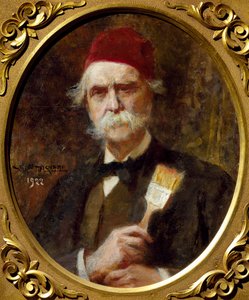 Vespasiano Bignamin (1841-1929) omakuva, öljy kankaalle, 55x62 cm