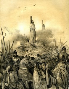 Jacques de Molayn (Molai) (1243-1314), temppeliritarijärjestön viimeisen suuren mestarin, kuolema teurastajalla (1298). Philippe le Bel pidätytti hänet (1307), kidutti ja vangitsi ennen kuin poltti hänet elävältä Normandian komentajan Geoffroy de Charnin k tekijältä Victor Adam