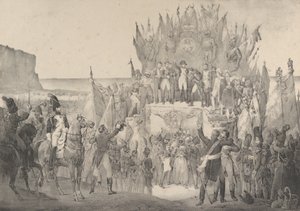 Sotilasfestivaali Boulognessa Napoleonin kanssa jakamassa Ho...n legioonan tähtiä, 1800-luku. tekijältä Victor Adam