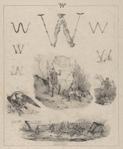 W-kirjain: Washington, Wagram, Waterloo, 1833. tekijältä Victor Adam