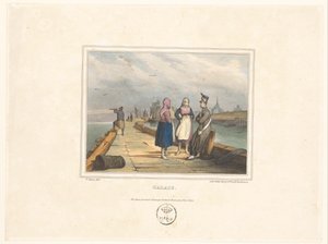 Kaksi tyttöä ja sotilas laskeutumislavalla Calais