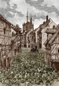 Affaire des possedes de Loudun (Demons de Loudun) noin 1630: noitien metsästys, ranskalainen pappi Urbain Grandier (1590-1634), jonka väitetään tehneen sopimuksen paholaisen kanssa ja syyttää nunnien lumoamisesta, poltetaan teurastajan päälle - ( Urbain Gr