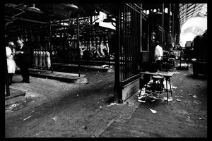 Pariisin keskustorin purku elokuussa 1971 (b/w kuva) tekijältä Victor Baltard