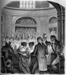 Abbe Jean Sibraken (Jean-Sibrakes) (Siffrein) Mauryn (1746-1817) vastaanotto Academy Francaisessa vuonna 1785 - Franckin kaiverrus tekijältä Victor Franck