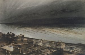 Marine-Terrace, Jersey, 1855 (hiili, lyijykynä ja guassia paperille) tekijältä Victor Hugo