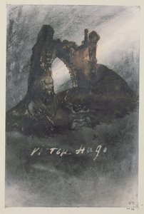 Groz-Nezin, Jerseyn tai The Archin rauniot (kynä, intialainen muste ja seepia paperilla) tekijältä Victor Hugo