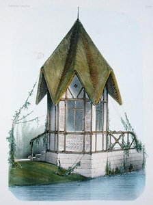 Maaseutupaviljonki, "Habitations Champetres", kaivertanut Becquet Brothers, n. 1855 (väri litho)