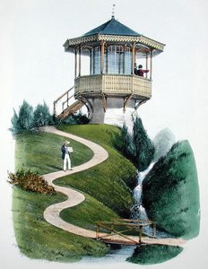 Belvedere of Montigny, Habitations Champetresistä, julkaistu n. 1855 (kromolitografia)
