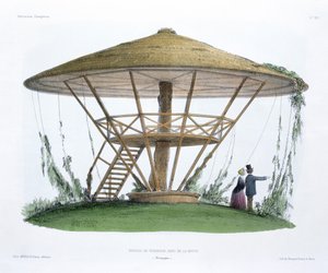 Robinsonin päivänvarjo, Parc de la Motte, Burgundy, teoksesta "Habitations Champetres", kaiverrus Becquet Brothers, n. 1855