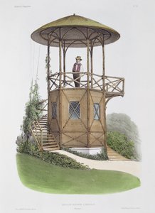 Maalaismainen paviljonki Marcillyssa, Habitations Champetresistä, kaiverrus Beaquet Freres, n. 1855