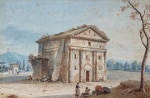Roomalainen hauta Via Appian roomalaisella maaseudulla (piirustus)