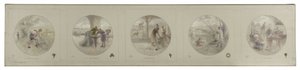 Luonnos Pariisin kaupungintalon Lobau-galleriaa varten: Maatalous. Kauppa. Teollisuus. Taide. Tiede, 1890 (lyijykynä, öljy kankaalle). tekijältä Victor Jean Pierre Maziès