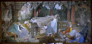 Prinsessa oleva kaunotar (perinteinen tarina) - Prinsessa Ruusunen - maalaus Viktor Mikhaylovich Vasnetsov (1848-1926), öljy kankaalle
