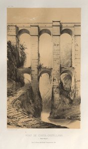 Viehättävää arkkitehtuuria tai 1400-luvun monumentteja. Ja XVI. Vuosisatoja: Ranskan linnat XV ja XVI vuosisadalla: Pl. 50, Pont De Civita-Castellana (Rooman osavaltiot) tekijältä Victor Petit