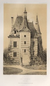 Kuvankaunis arkkitehtuuri tai 1400-luvun monumentit. Ja XVI. Vuosisatoja: Ranskan linnat XV ja XVI vuosisadalla: Pl. 75, La Vicomté (Saône et Loire) tekijältä Victor Petit