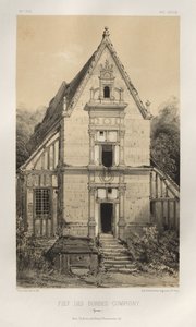 Kuvankaunis arkkitehtuuri tai 1400-luvun monumentit. Ja XVI. Vuosisatoja: Ranskan linnat XV ja XVI vuosisadalla: Pl. 81, FIEf Des Bordes-Compigny (Yonne) tekijältä Victor Petit