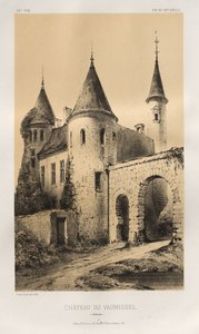 Kuvankaunis arkkitehtuuri tai 1400-luvun monumentit. Ja XVI. Vuosisatoja: Ranskan linnat XV ja XVI vuosisadalla: Pl. 89, Château du Vaumissel (Calvados) tekijältä Victor Petit