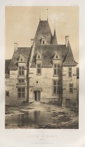 Kuvankaunis arkkitehtuuri tai 1400-luvun monumentit. Ja XVI. Vuosisatoja: Ranskan linnat XV ja XVI vuosisadalla: Pl. 97, Château de Baumais (Calvados) tekijältä Victor Petit