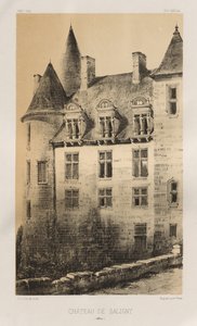 Kuvankaunis arkkitehtuuri tai 1400-luvun monumentit. Ja XVI. Vuosisatoja: Ranskan linnat XV ja XVI vuosisadalla: Pl.100, Château de Saligny (liittoutuneita) tekijältä Victor Petit