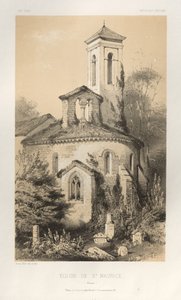 Kuvankaunis arkkitehtuuri tai 1400-luvun monumentit. Ja XVI. Vuosisatoja: Chateaux De France XV ja XVI vuosisadalla: Pl.14, Pyhän Mauriuksen kirkko (Wien) tekijältä Victor Petit