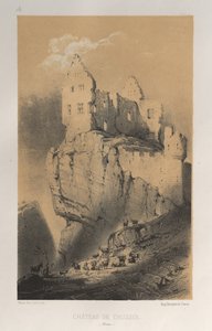 Viehättävää arkkitehtuuria tai 1400-luvun monumentteja. Ja XVI. Vuosisatoja: Chateaux De France XV ja XVI vuosisadalla: Pl. 30, Chateau De Crussol (Drome) tekijältä Victor Petit
