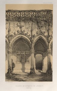 Kuvankaunis arkkitehtuuri tai 1400-luvun monumentit. Ja XVI. Vuosisatoja: Chateaux De France XV ja XVI vuosisadalla: Pl. 41, Château De Jouancyn galleria (Saone et Loire) tekijältä Victor Petit