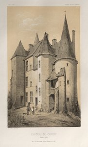 Kuvankaunis arkkitehtuuri tai 1400-luvun monumentit. Ja XVI. Vuosisatoja: Chateaux De France XV ja XVI vuosisadalla: Pl. 45 Château De Chassy (Saône et Loire) tekijältä Victor Petit