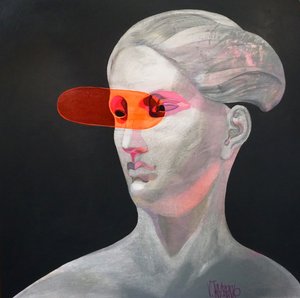 Futuristinen visiiriportretti