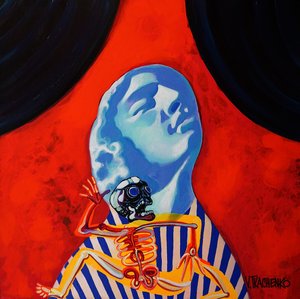 Surrealistinen sininen pääluuranko tekijältä Victor Tkachenko