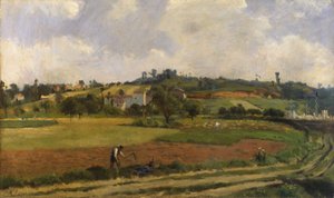 Maisema Pontoisen lähellä, noin 1877-85 (öljy kankaalle).