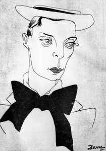 Karikatyyri Buster Keatonista tekijältä Viktor Deni