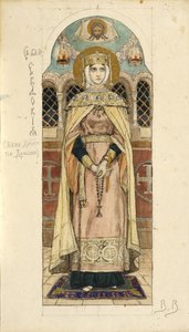 Moskovan Eudoxia Tutkimus freskoille Kiovan Pyhän Vladimirin katedraalissa, 1884-1889 tekijältä Viktor Mikhaylovich Vasnetsov