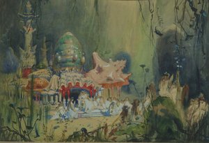 Vedenalainen valtakunta. Lavastus A. Dargomyzhskyn oopperaan Rusalka, 1884 tekijältä Viktor Mikhaylovich Vasnetsov