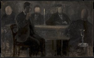 Viisi muotokuvaa. Maalaustyötä Thielska Gallerietissa, Tukholmassa tekijältä Vilhelm Hammershøi
