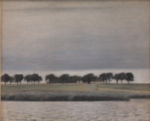 Alustava tutkimus "Solar Rain. Gentofte Lake" tekijältä Vilhelm Hammershøi