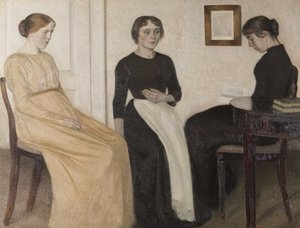 Kolme nuorta naista, 1888. tekijältä Vilhelm Hammershøi